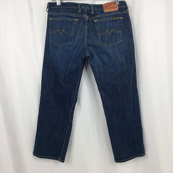 Lucky Brand Crop Jeans Womens Size 8/29 (tag) 31 (measure) Dark Wash Denim - Picture 2 of 6